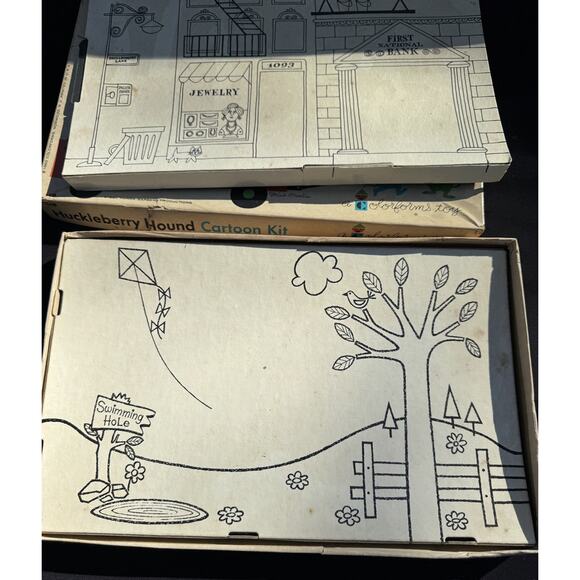 Vtg 1960 HUCKLEBERRY HOUND Colorforms Cartoon Kit BOX/Hanna-Barbera Productions - Picture 5 of 11